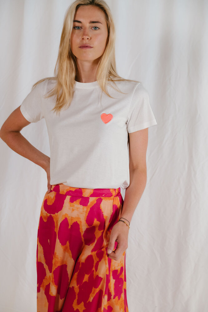 ATHEA t-shirt blanc et rose fluo ATHEA t-shirt blanc et rose fluo