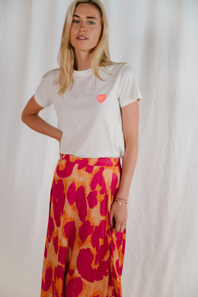 ATHEA t-shirt blanc et rose fluo ATHEA t-shirt blanc et rose fluo