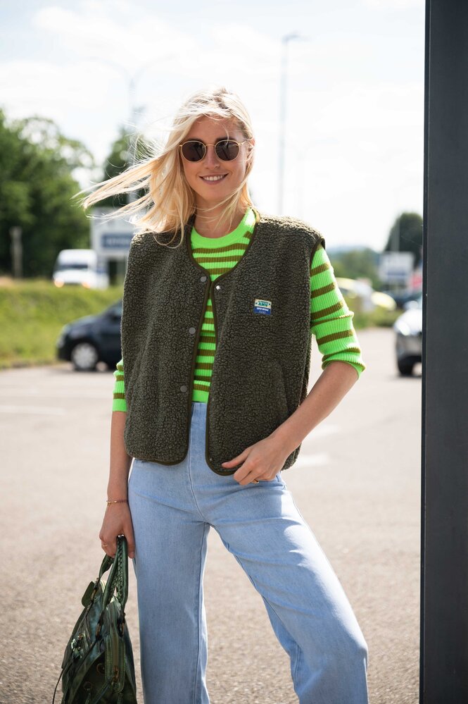 AMERICAN VINTAGE HOK polaire sans manches kaki