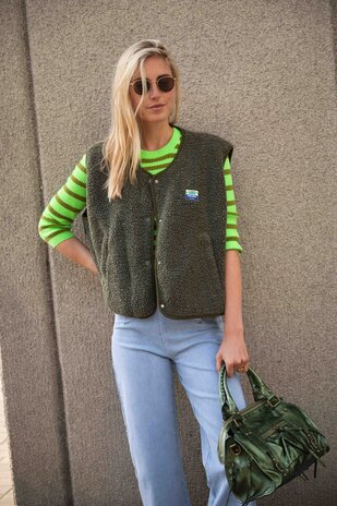 AMERICAN VINTAGE HOK polaire sans manches kaki