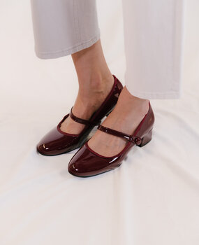 AMARA ballerines à talons bordeaux