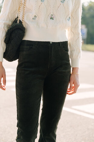 EMMA pantalon en velours kaki EMMA pantalon en velours kaki