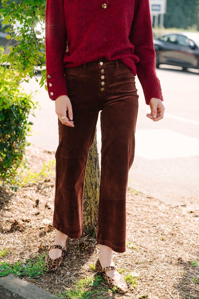 VALENTINA pantalon en velours camel