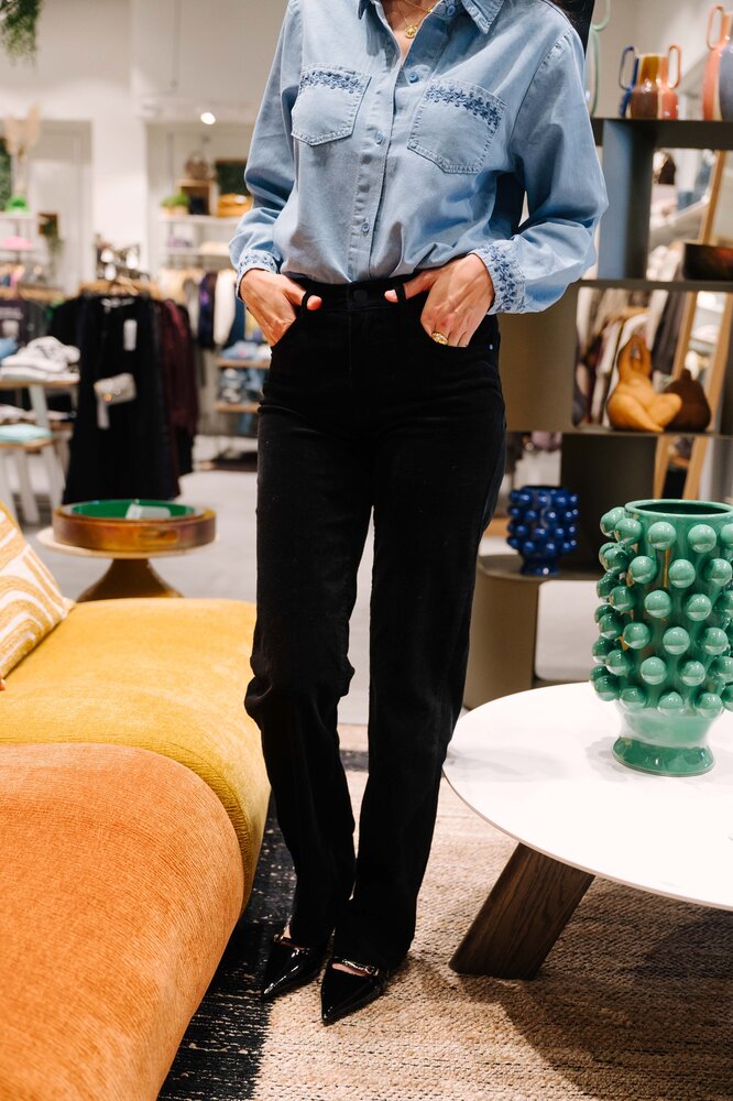 BARBARA pantalon en velours noir BARBARA pantalon en velours noir