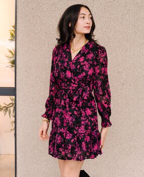 FLORINNE robe noire et rose