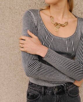 MARIEANNE pull longues manches gris