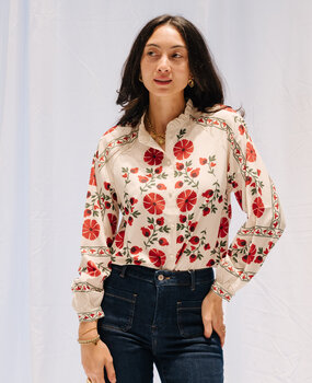 KILY chemisier blanc à fleurs