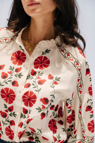 KILY chemisier blanc à fleurs