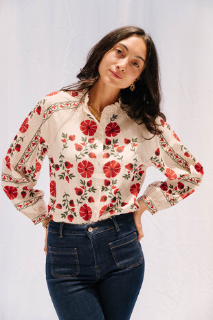 KILY chemisier blanc à fleurs