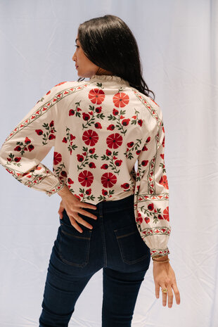 KILY chemisier blanc à fleurs