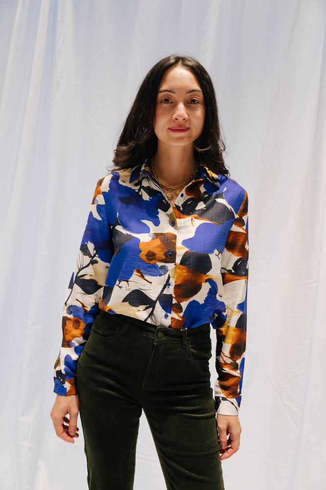 CHAIMA chemisier bleu