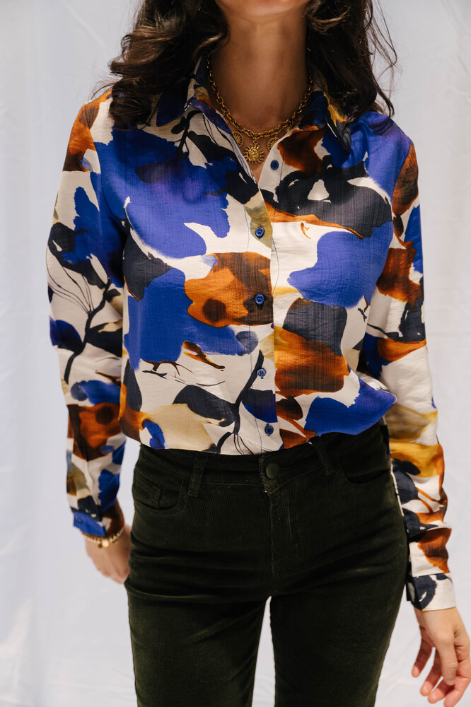 CHAIMA chemisier bleu