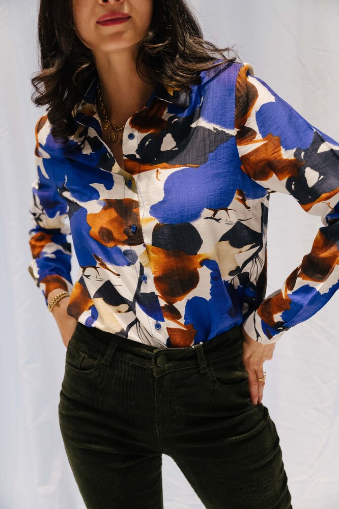 CHAIMA chemisier bleu