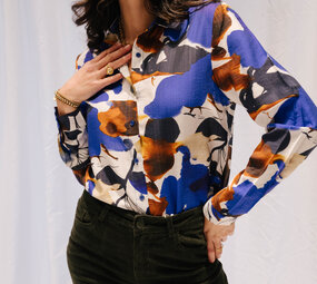 CHAIMA chemisier bleu