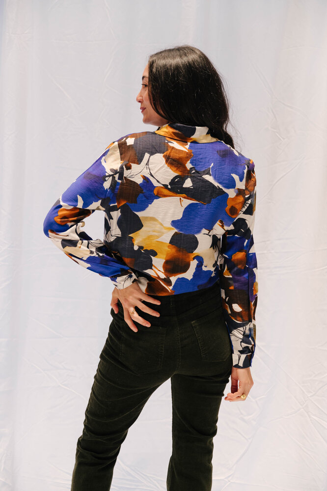 CHAIMA chemisier bleu