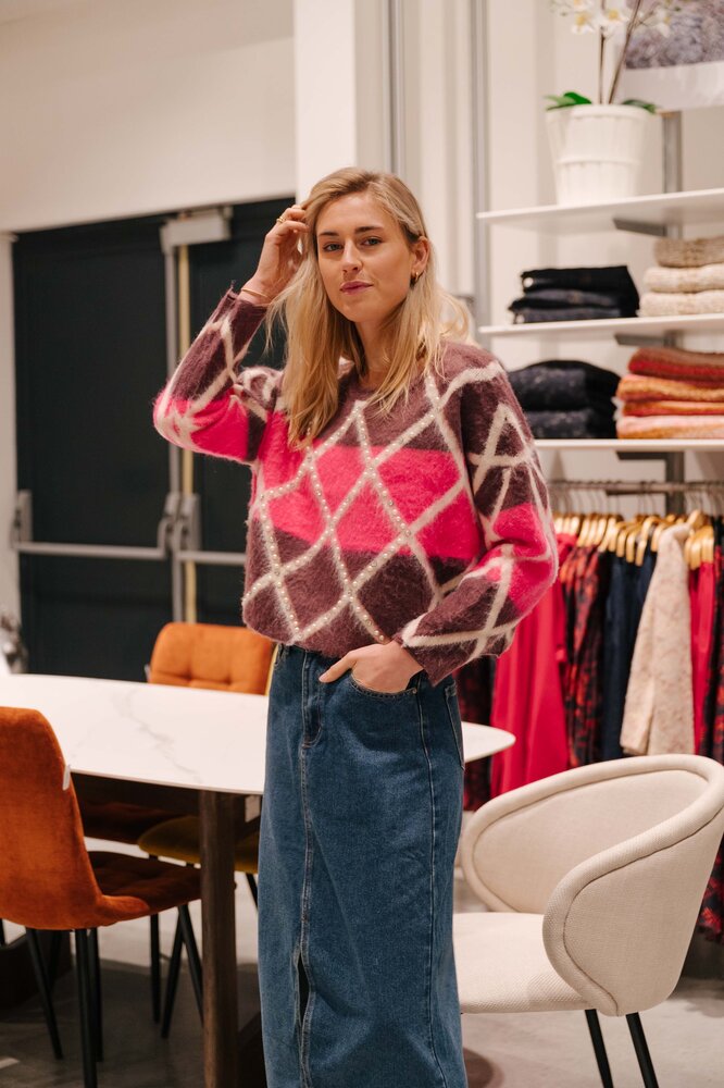 MADALENIA pull rose à perles