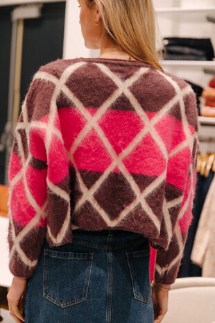 MADALENIA pull rose à perles