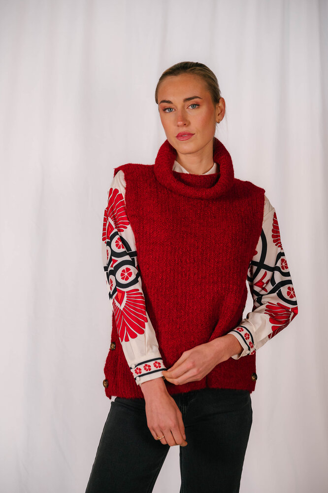 VICHI pull sans manches bordeaux VICHI pull sans manches bordeaux