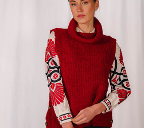 VICHI pull sans manches bordeaux