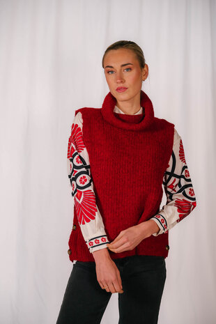 VICHI pull sans manches bordeaux VICHI pull sans manches bordeaux