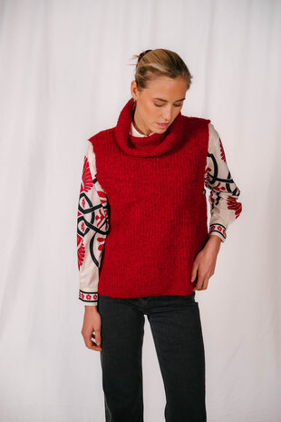 VICHI pull sans manches bordeaux VICHI pull sans manches bordeaux