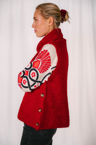 VICHI pull sans manches bordeaux