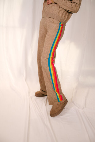 CALI pantalon taupe arc en ciel