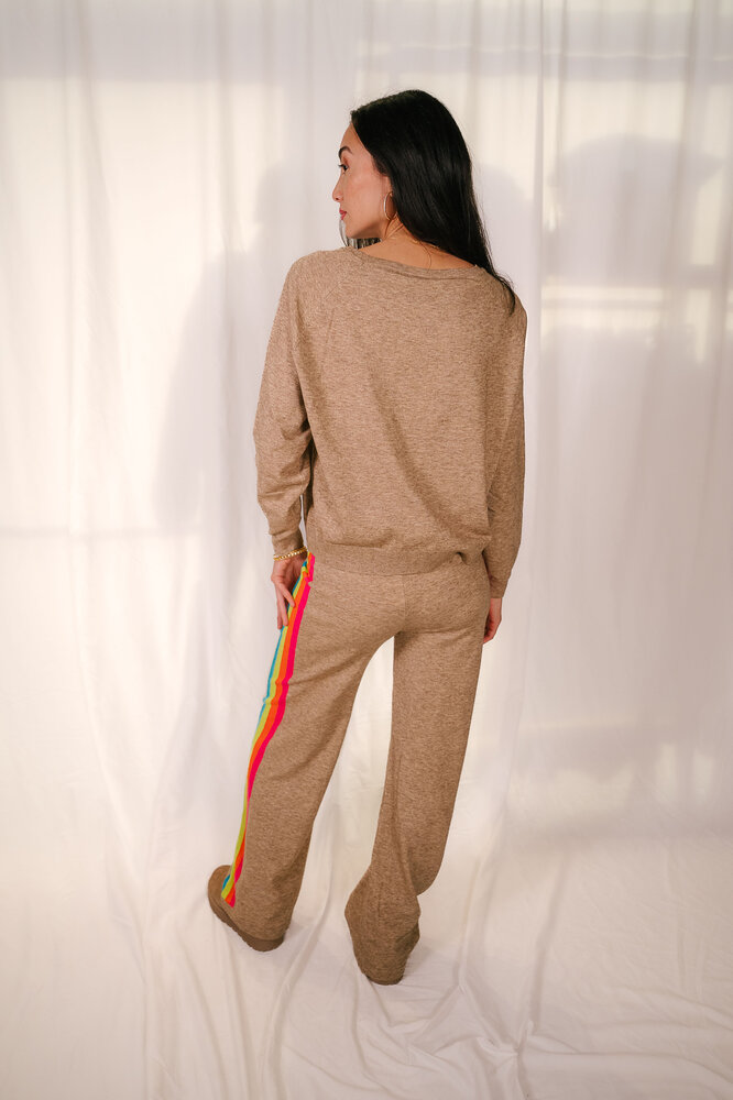 CALI pantalon taupe arc en ciel