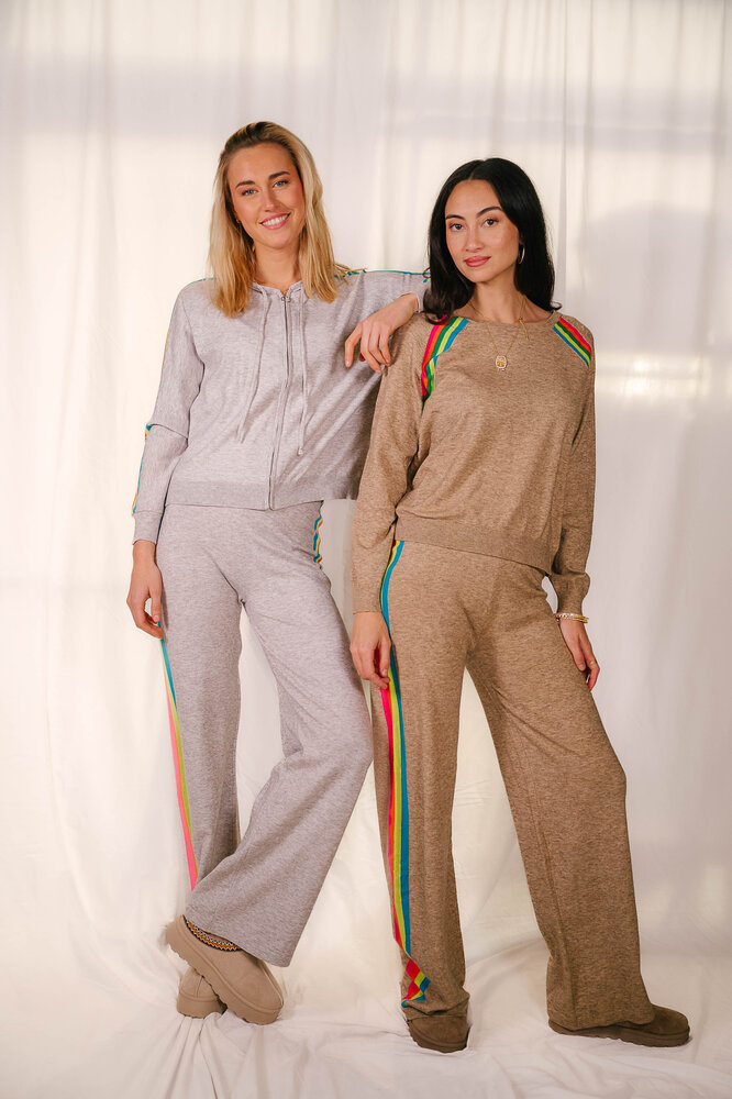 CALI pantalon taupe arc en ciel