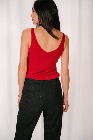 FARIA top rouge pailleté FARIA top rouge pailleté