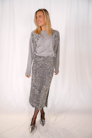 ZOWA pull gris a sequins ZOWA pull gris a sequins