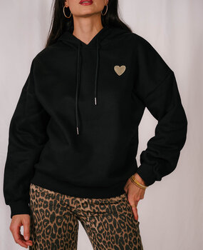 ALYANNE pull noir cœur dore