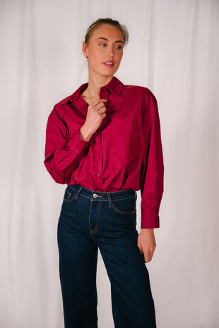 ALIMA chemisier bordeaux