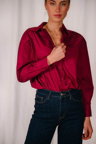 ALIMA chemisier bordeaux