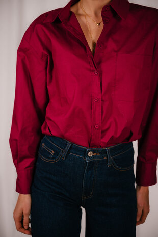 ALIMA chemisier bordeaux