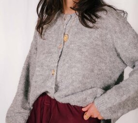 GLOIRE gilet gris longue manche