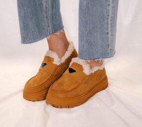 OLIVIA mocassins fourrés camel