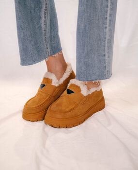 OLIVIA mocassins fourrés camel