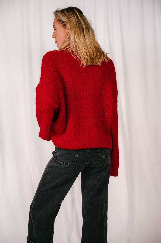 JULIANIA pull col roulé bordeaux