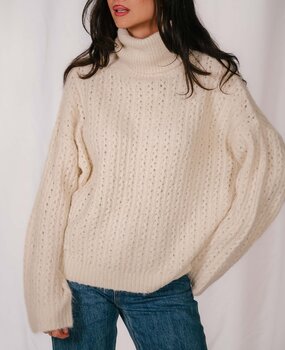 JULIANIA pull col roulé beige JULIANIA pull col roulé beige