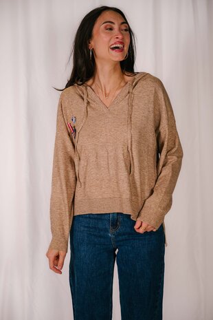 ABBY pull à capuche taupe ABBY pull à capuche taupe