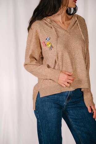 ABBY pull à capuche taupe ABBY pull à capuche taupe