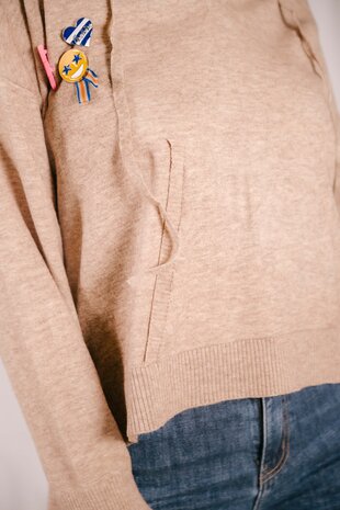 ABBY pull à capuche taupe ABBY pull à capuche taupe