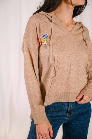 ABBY pull à capuche taupe ABBY pull à capuche taupe