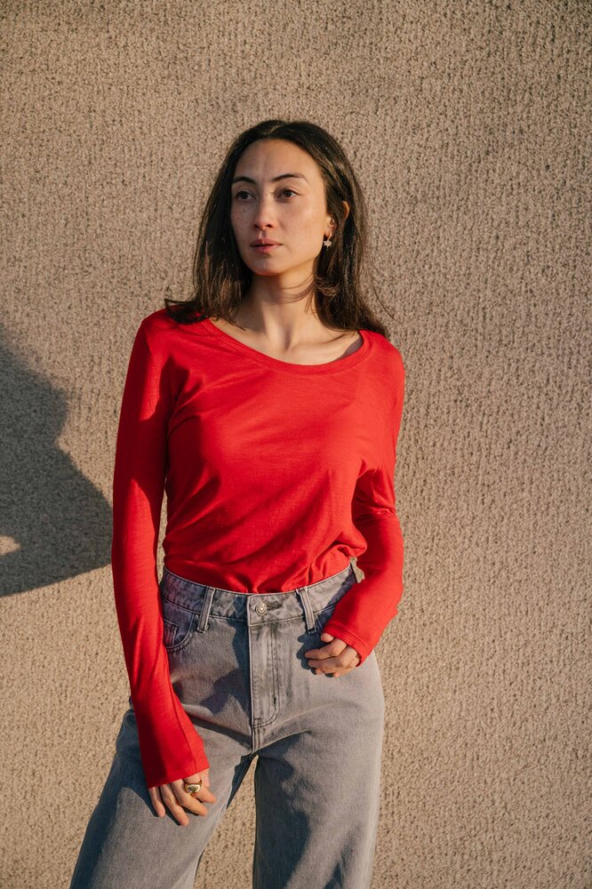 AMERICAN VINTAGE JAC blouse rouge AMERICAN VINTAGE JAC blouse rouge