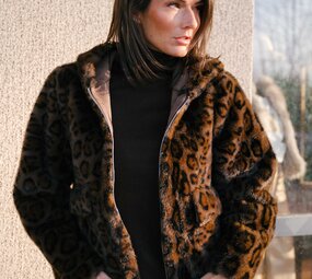 COLINA manteau fourrure léopard