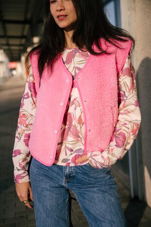 YELENE veste sans manches rose