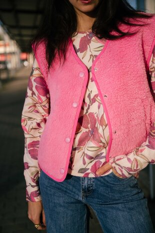 YELENE veste sans manches rose