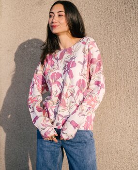 BETYA pull beige a fleurs BETYA pull beige a fleurs