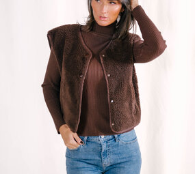 YELENE veste sans manches choco